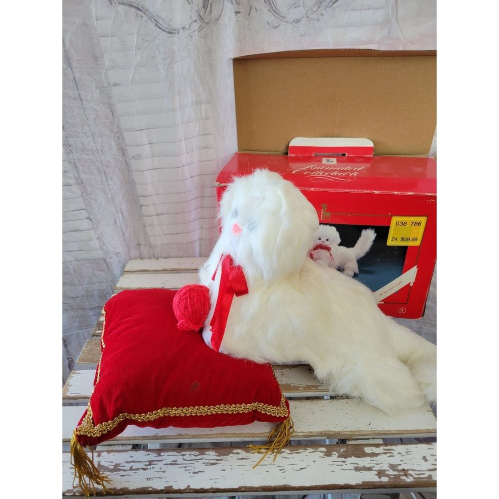 Santa's best cat kitten motion at vintage animated‎ Xmas decor